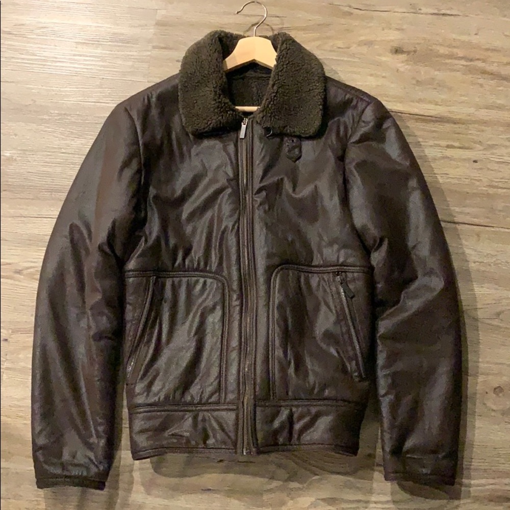 ZARA man leather jacket  i i